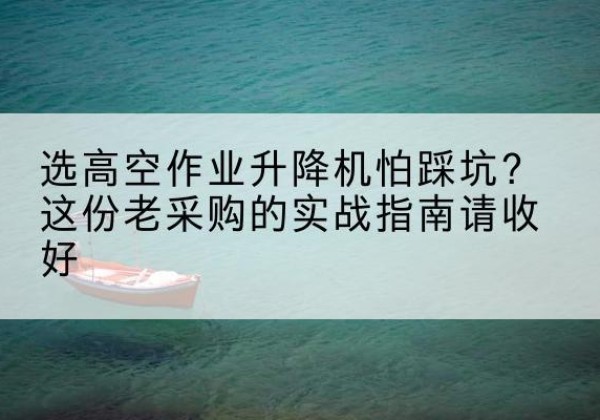 固镇高空作业升降机厂家推荐-选高空作业升降机怕踩坑？这份老采购的实战指南请收好